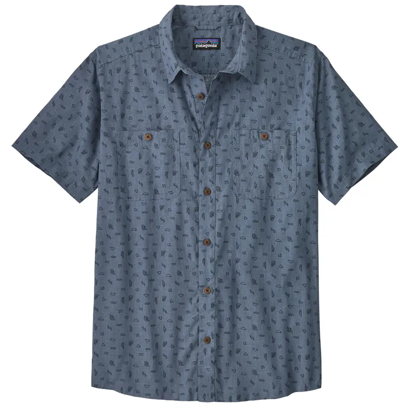 2024 Patagonia Back Step Shirt Men's Tiny Islands Utility Blue