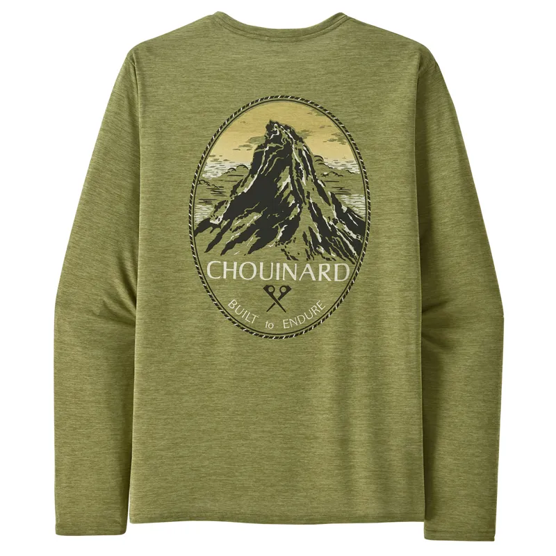 2024 Patagonia L/S Cap Cool Daily Graphic Shirt Men's Chouinard Crest Buckhorn Green X-Dye