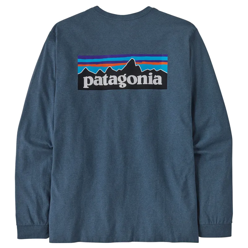 2024 Patagonia Long Sleeve P-6 Logo Responsibili-Tee Mens Utility Blue