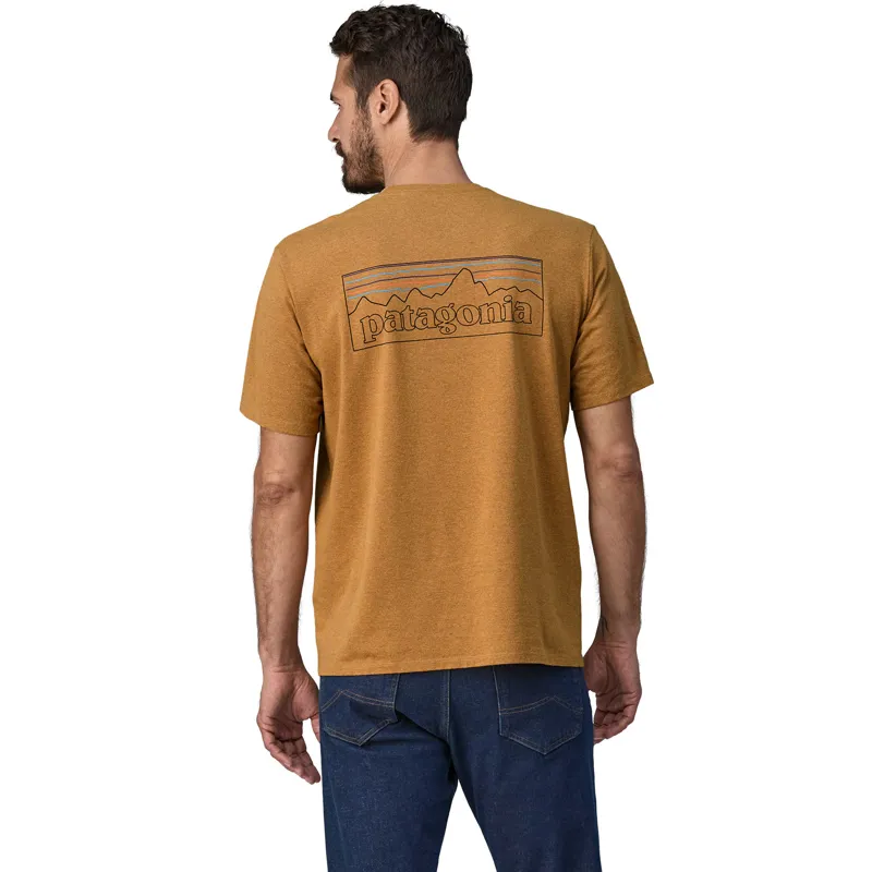 2024 Patagonia Responsibili-Tee Mens T-Shirt P-6 Outline Golden Caramel-3