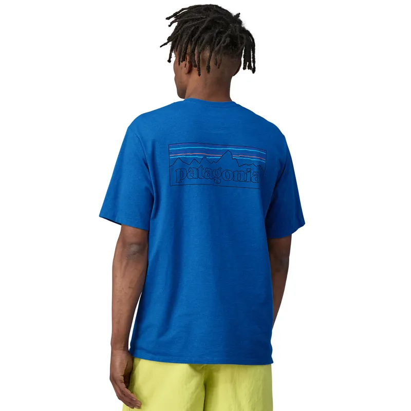 2024 Patagonia P-6 Logo Responsibili-Tee Mens T-Shirt P-6 Outline Blue-2
