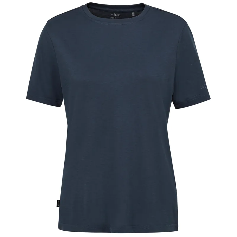 2024 Rab Crimp Logo Tee Women's Tempest Blue