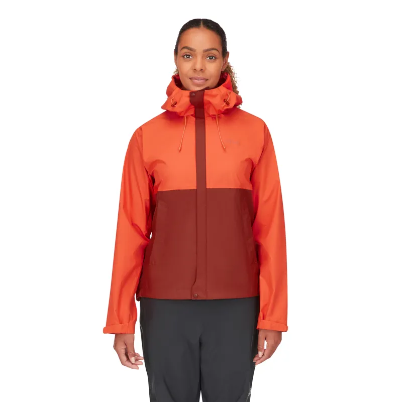 Rab Downpour Eco Women's Waterproof Jacket Red Grapefruit / Tuscan Red-3