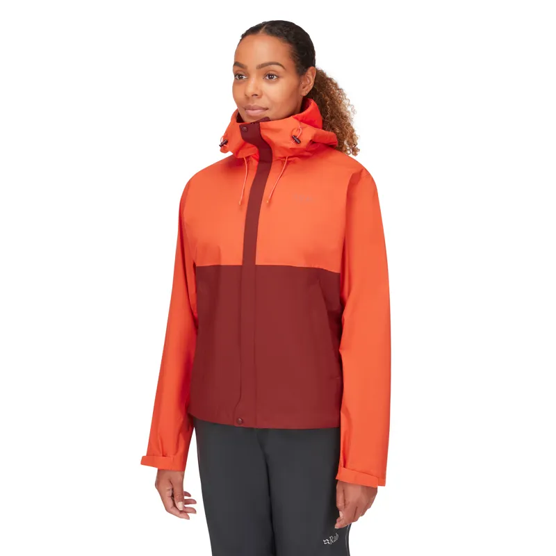 Rab Downpour Eco Women's Waterproof Jacket Red Grapefruit / Tuscan Red-1