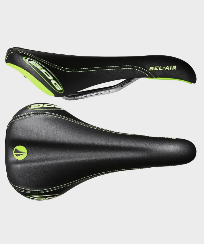 SDG Bel Air Cro-Mo Rail Saddle Black / Black / Green
