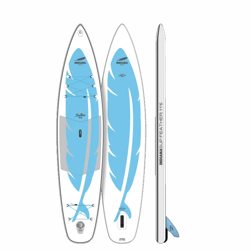 Indiana 11.6 Feather Inflatable SUP Paddleboard White/Blue