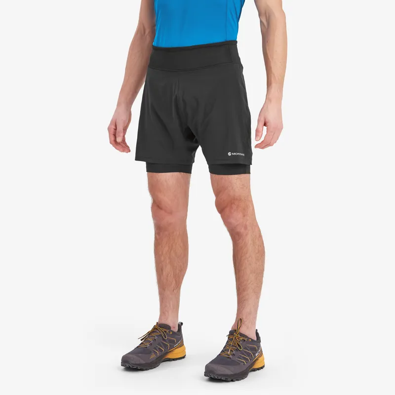 2023 Montane Men's Slipstream Twin Skin Running Shorts Black-1