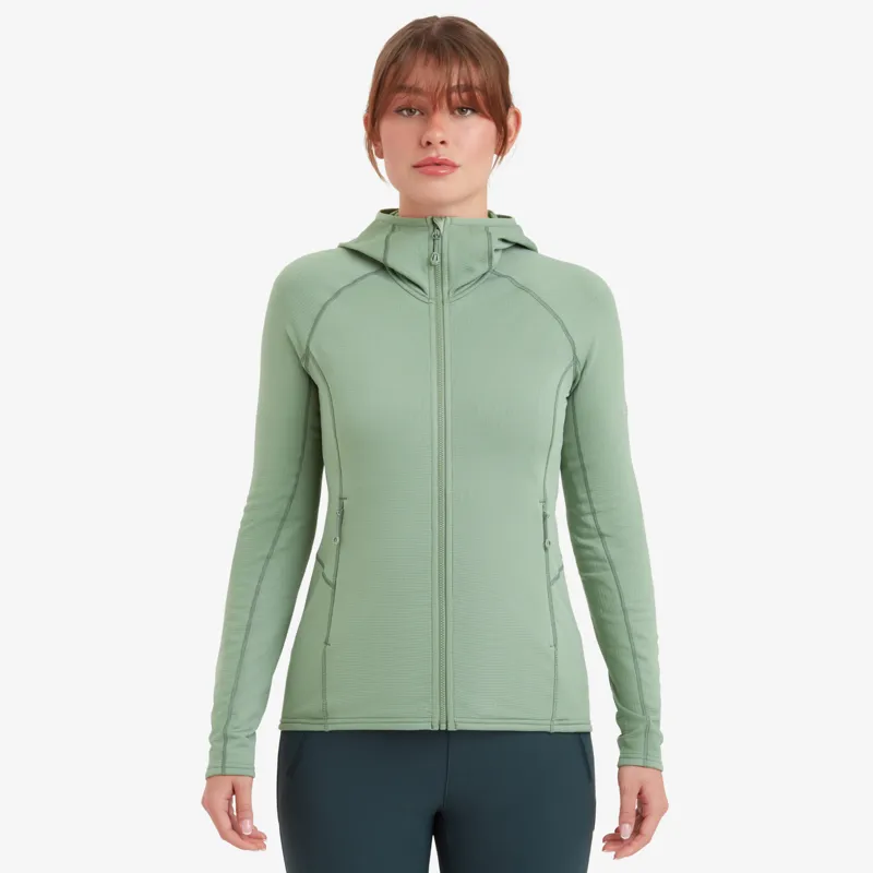 2023 Montane Protium Hoodie Women's Fleece Jacket Pale Sage Green-1