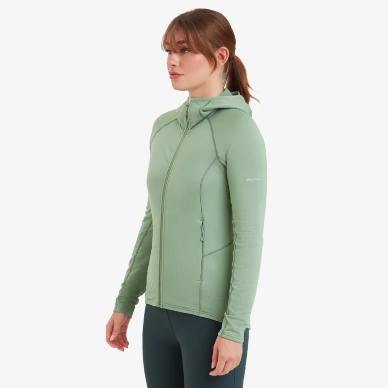 2023 Montane Protium Hoodie Women's Fleece Jacket Pale Sage Green-2