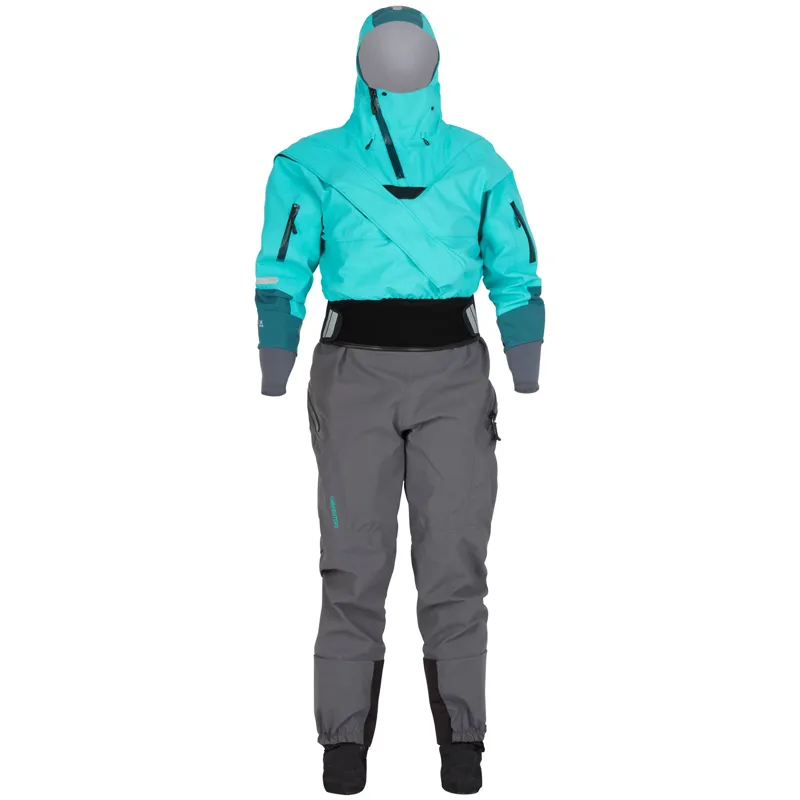 2024 NRS Navigator Gore-Tex Pro Semi-Drysuit Women's Aqua Blue