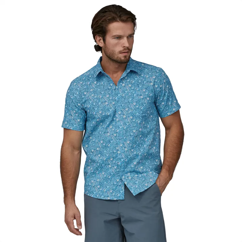 2023 Patagonia Go To Shirt Men's Block Party Lago Blue-2