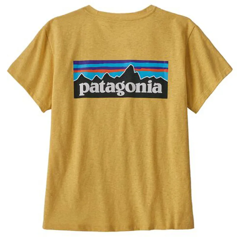 2023 Patagonia P-6 Logo Responsibili-Tee Women's Surfboard Yellow-2