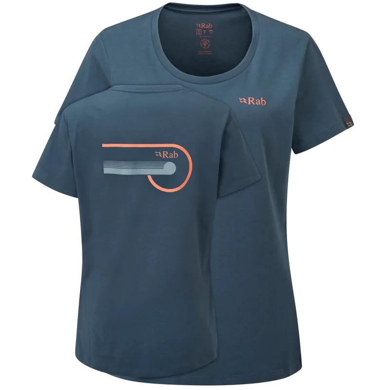 Rab Stance Cinder Tee Women's Organic Cotton T-Shirt Orion Blue