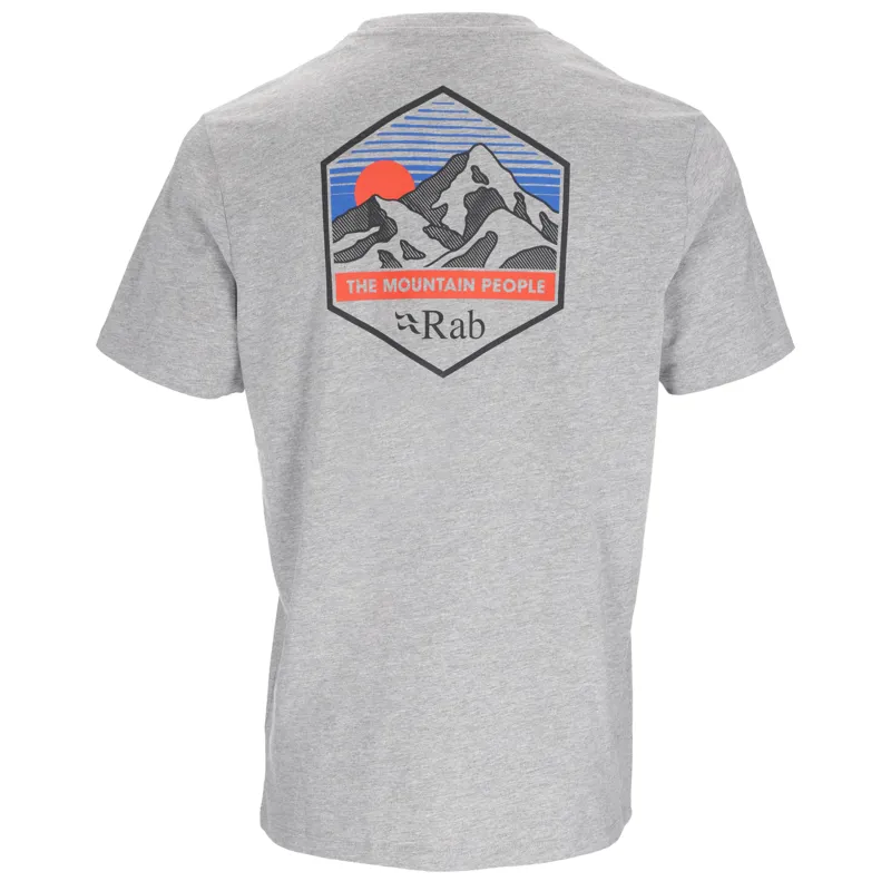2023 Rab Stance Mountain Peak Tee Men's Organic Cotton Grey Marl