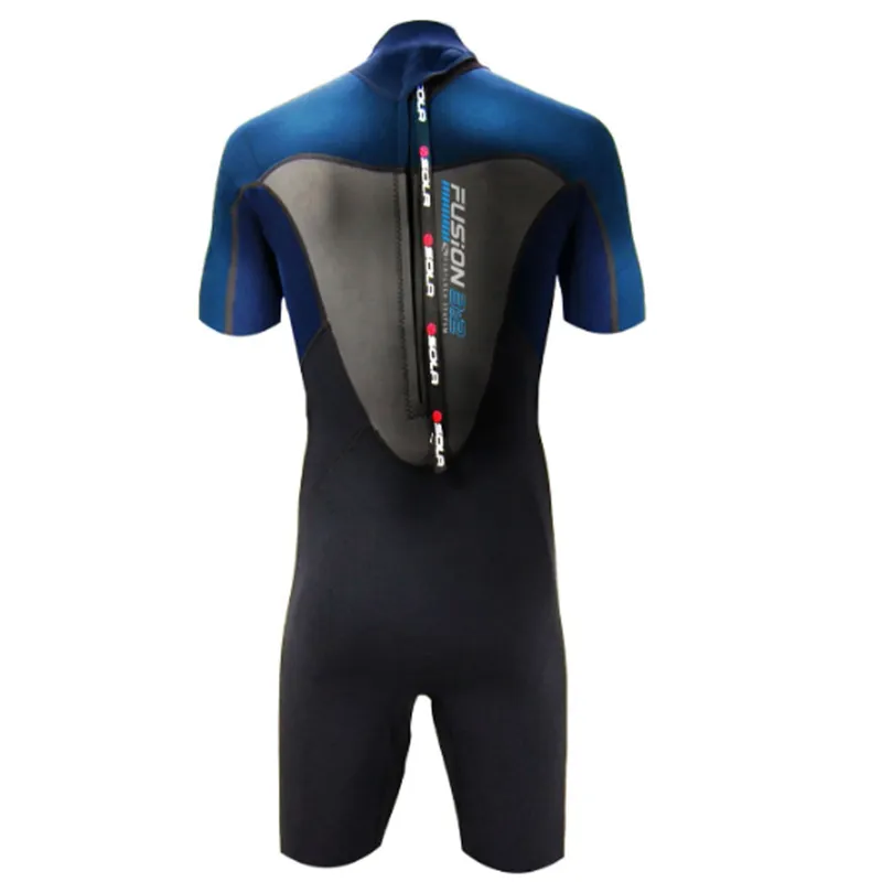 Sola Fusion 3-2mm Men's Shortie Wetsuit Blue-1