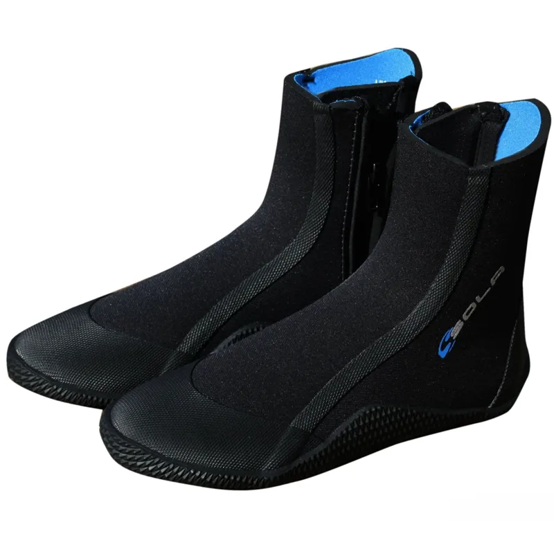 Sola Zip Boot Adult Unisex Black 5mm Neoprene Wetsuit Boots