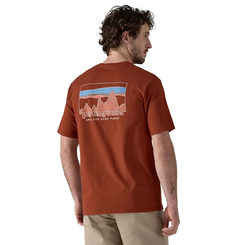 Patagonia '73 Skyline Organic T-Shirt Mens Burnished Red-1
