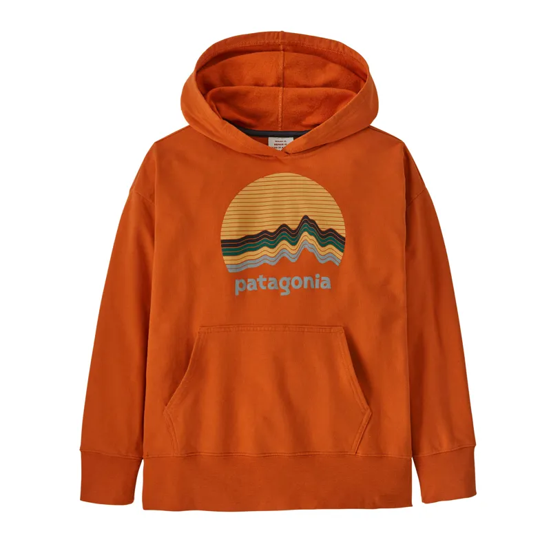 Patagonia Kid's Hoody Sweatshirt Ridge Rise Moonlight Red Tail Rust