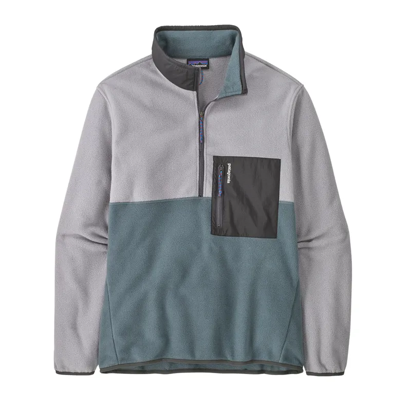 Patagonia Microdini 1/2 Zip Pullover Men's Nouveau Green / Salt Grey