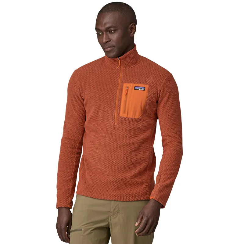 Patagonia R1 Air Zip-Neck Men's Fleece Pullover Burnished Red-1