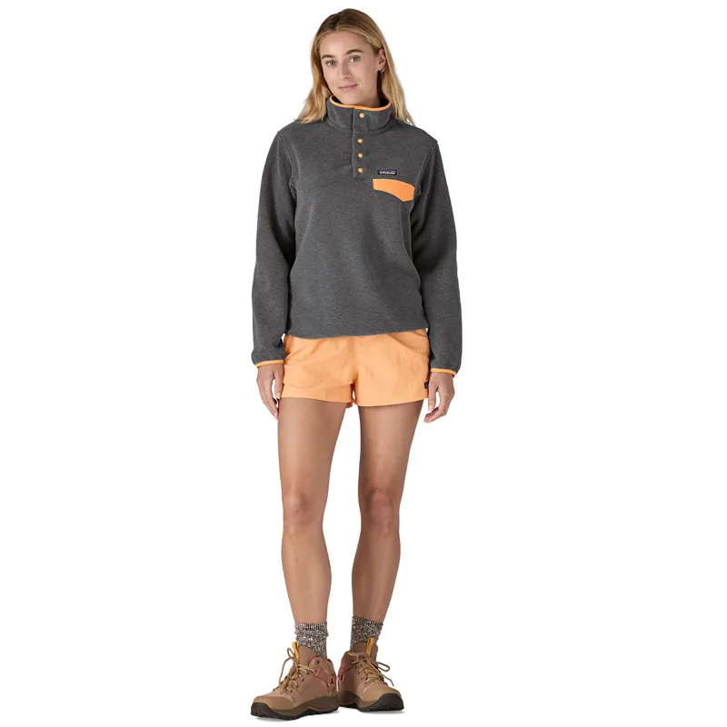 Patagonia Women's Lightweight Synchilla Snap-T Pull-On Nickel with Vivid Apricot-3
