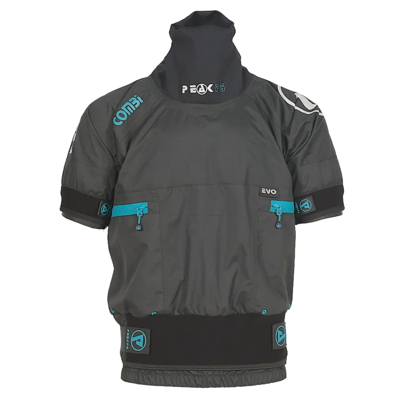 2024 Peak PS Combi Evo Jacket Unisex Black Short Sleeved Kayak Cag