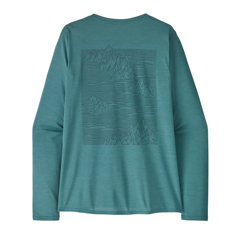 Patagonia Long Sleeved Capilene Cool Daily  Womens Strataspire Wetlands Blue X-Dye