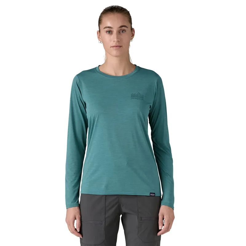 Patagonia Long Sleeved Capilene Cool Daily  Womens Strataspire Wetlands Blue X-Dye-1