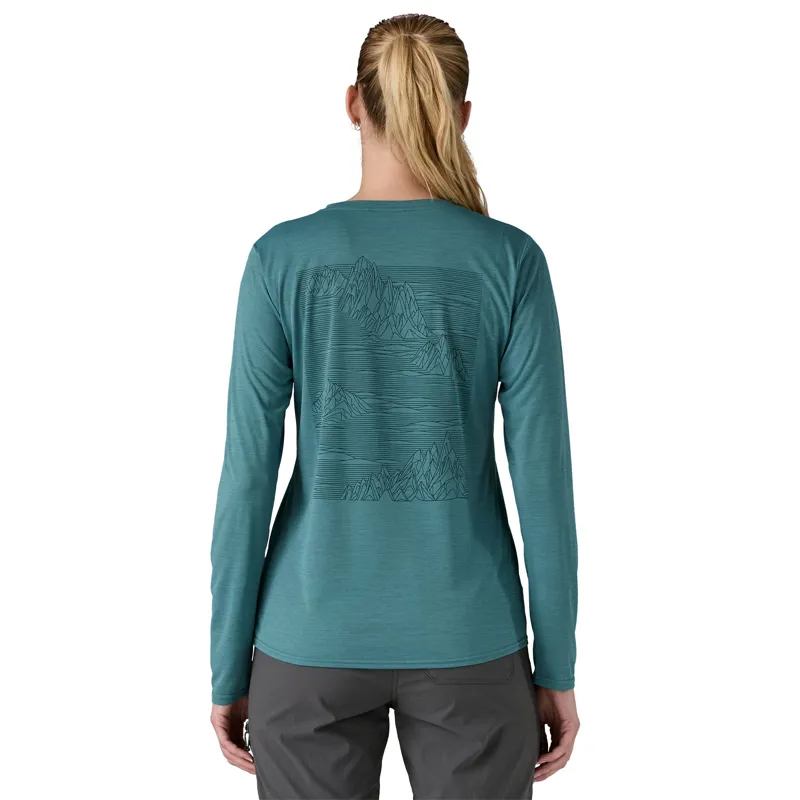 Patagonia Long Sleeved Capilene Cool Daily  Womens Strataspire Wetlands Blue X-Dye-2