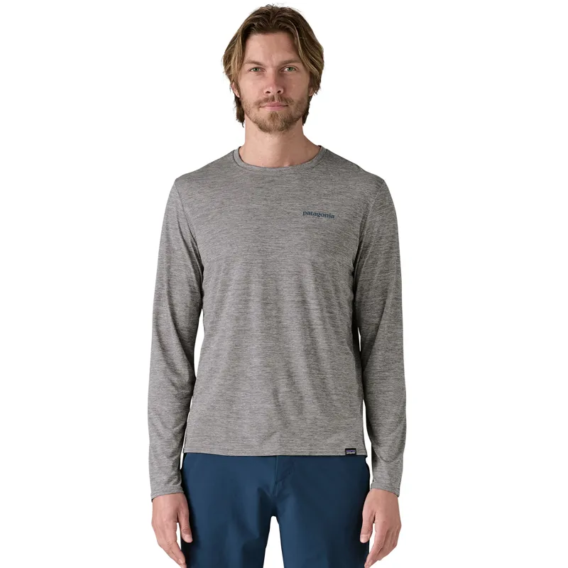 Patagonia Cap Cool Daily Shirt L/S Men's Boardshort Logo Grey-2