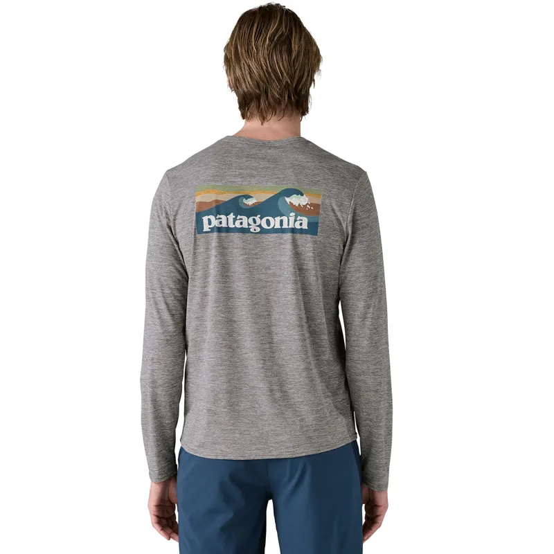 Patagonia Cap Cool Daily Shirt L/S Men's Boardshort Logo Grey-1