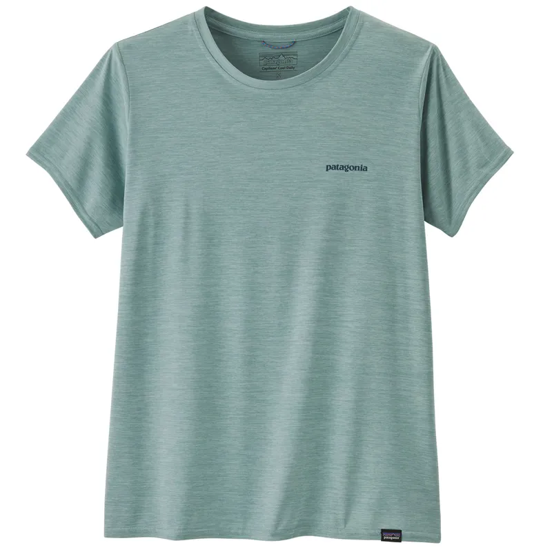 Patagonia Cap Cool Daily Women's T-Shirt Boardshort Logo Thermal Blue X-Dye-2