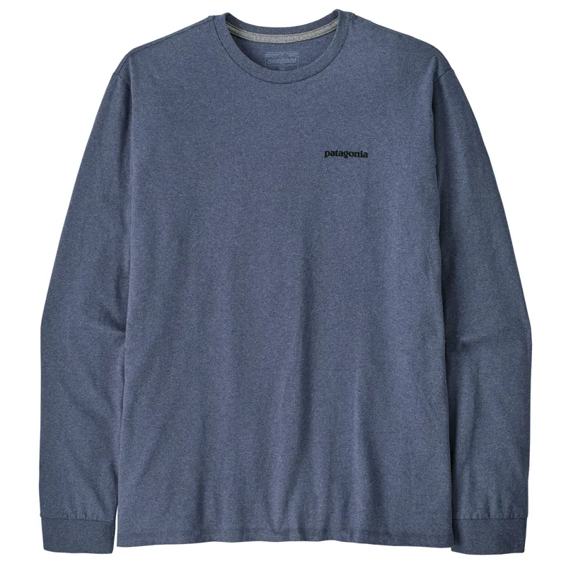 Patagonia Men's Long-Sleeved P-6 Logo Responsibili-Tee P6 Outline Current Blue