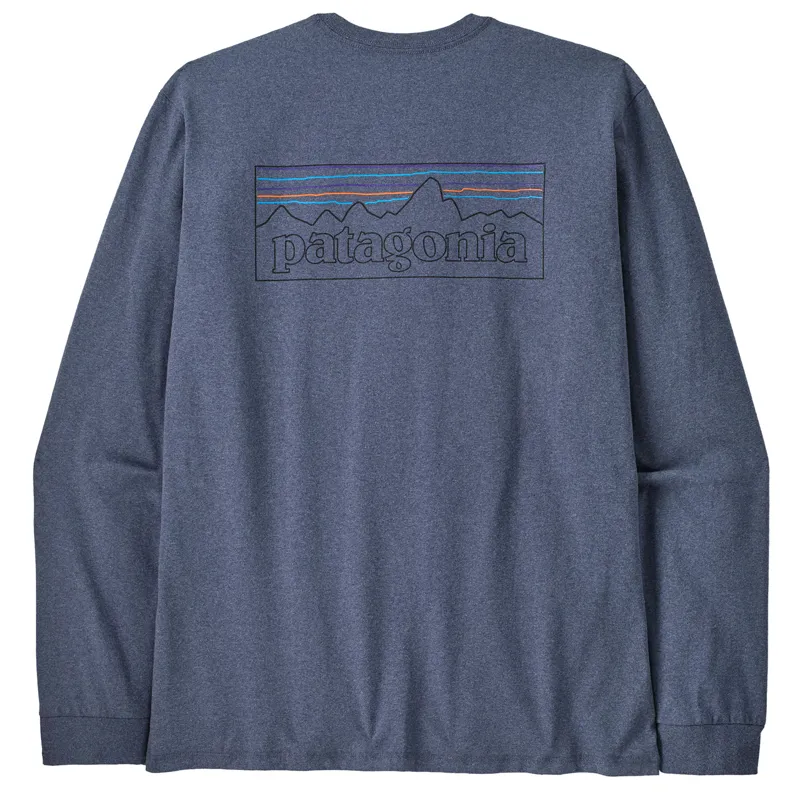 Patagonia Men's Long-Sleeved P-6 Logo Responsibili-Tee P6 Outline Current Blue-1