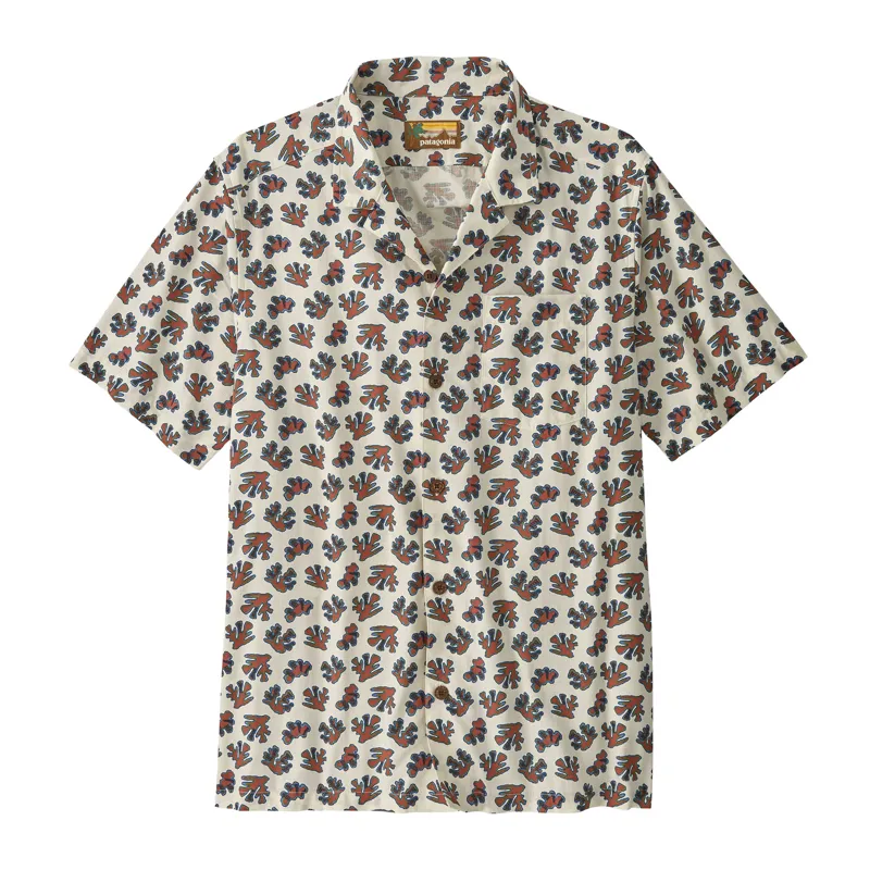 Patagonia Tidal Threads Camp Shirt M Oh Coral Wool White