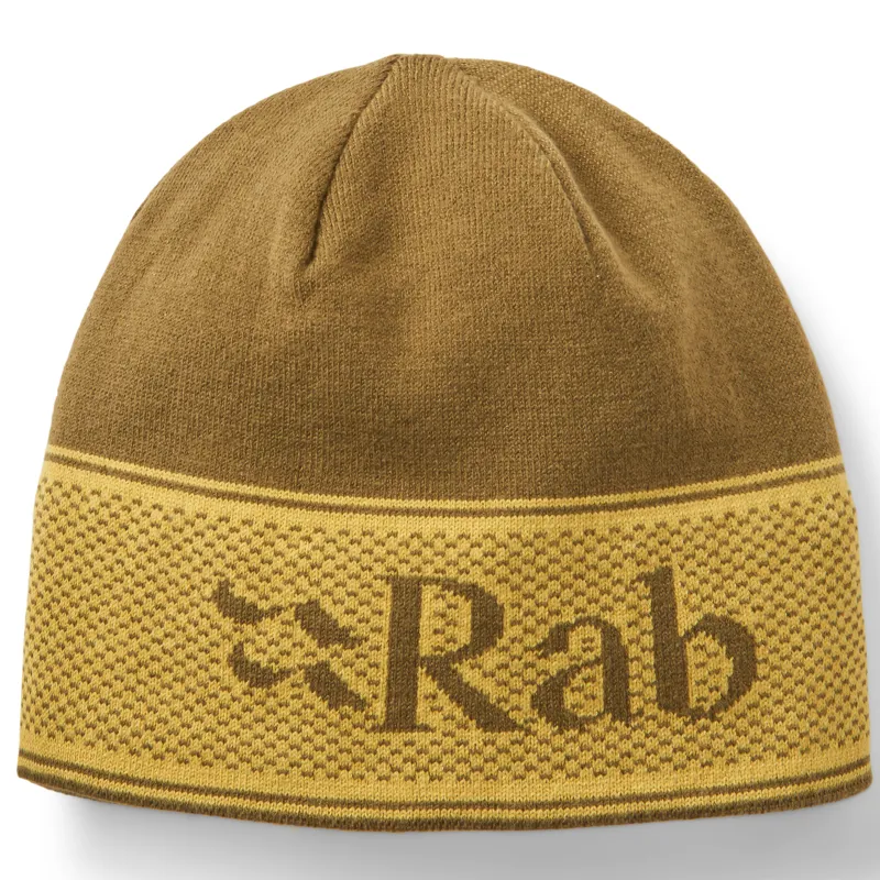 Rab Logo Band Beanie Hat Unisex One Size Oak / Dark Pollen