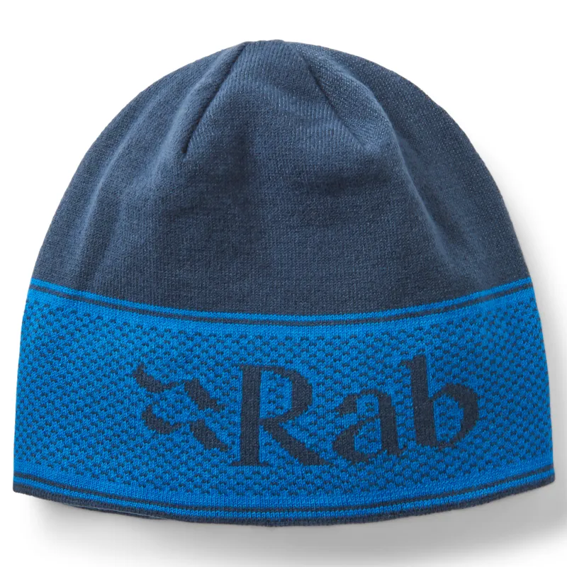 Rab Logo Band Beanie Hat Unisex One Size Tempest Blue / Maya Blue