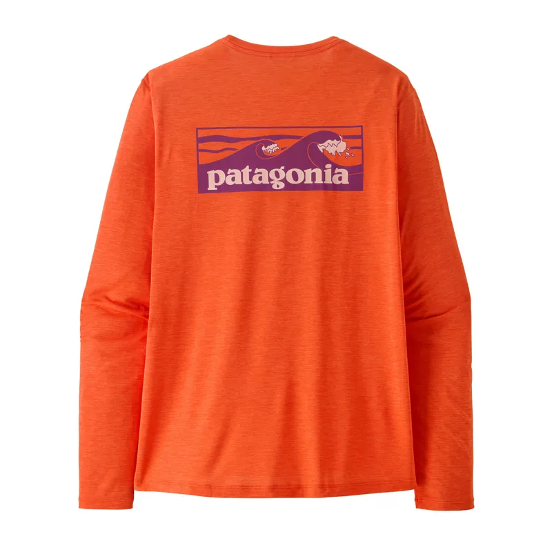 Patagonia Cap Cool Daily Long Sleeve Boardshort Logo Men's Orange Peel X-Dye