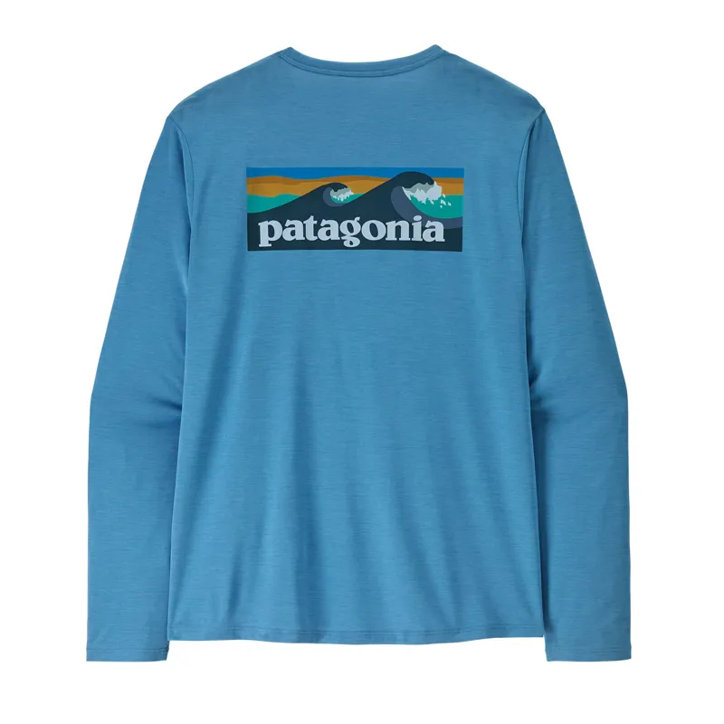 Patagonia Cap Cool Daily Long Sleeve Boardshort Logo Men's Shore Blue X-Dye