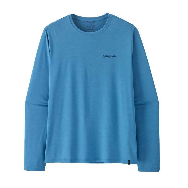 Patagonia Cap Cool Daily Long Sleeve Boardshort Logo Men's Shore Blue X-Dye-1