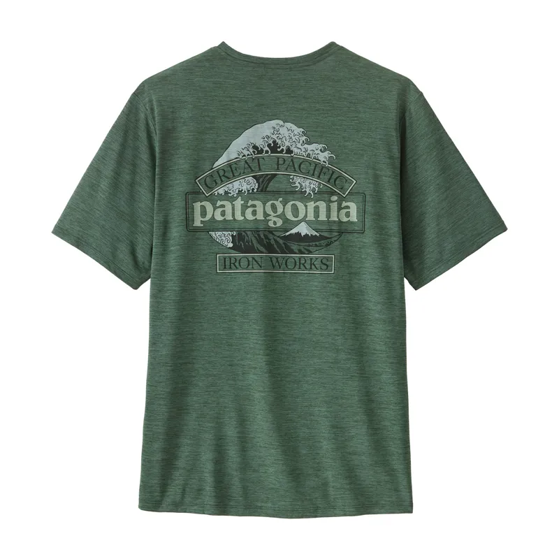 Patagonia Cap Cool Daily T-Shirt Men's Great Waves Canopy Green X-Dye