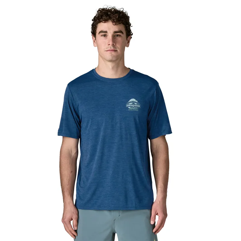 Patagonia Cap Cool Daily T-Shirt Men's Great Waves Clement Blue X-Dye-3
