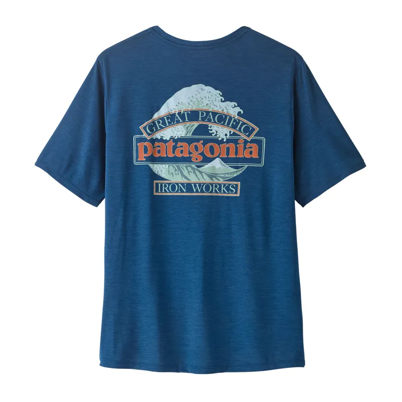 Patagonia Cap Cool Daily T-Shirt Men's Great Waves Clement Blue X-Dye