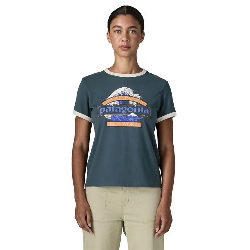 Patagonia Great Waves Ringer Tee Womens Summit Blue-1