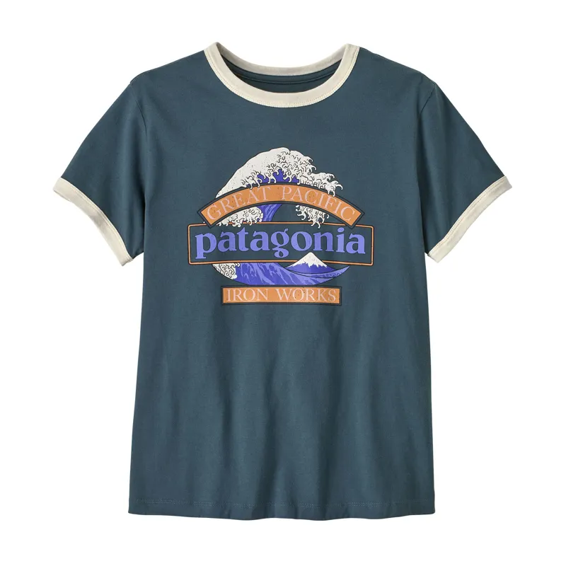 Patagonia Great Waves Ringer Tee Womens Summit Blue