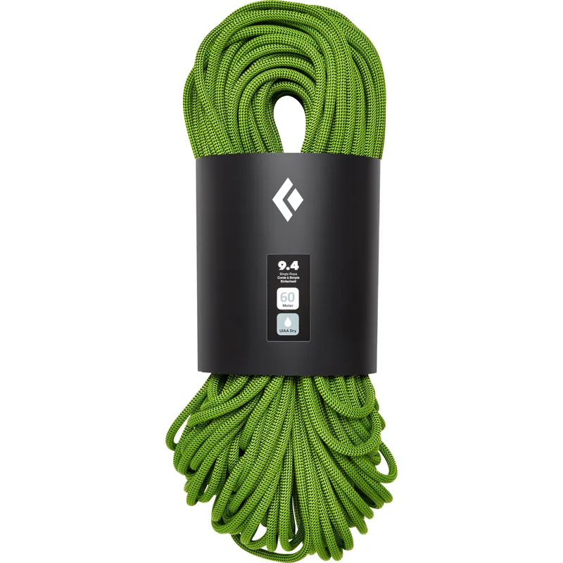 Black Diamond 9.4 x 60m Dry Rope - Green - Single Rope