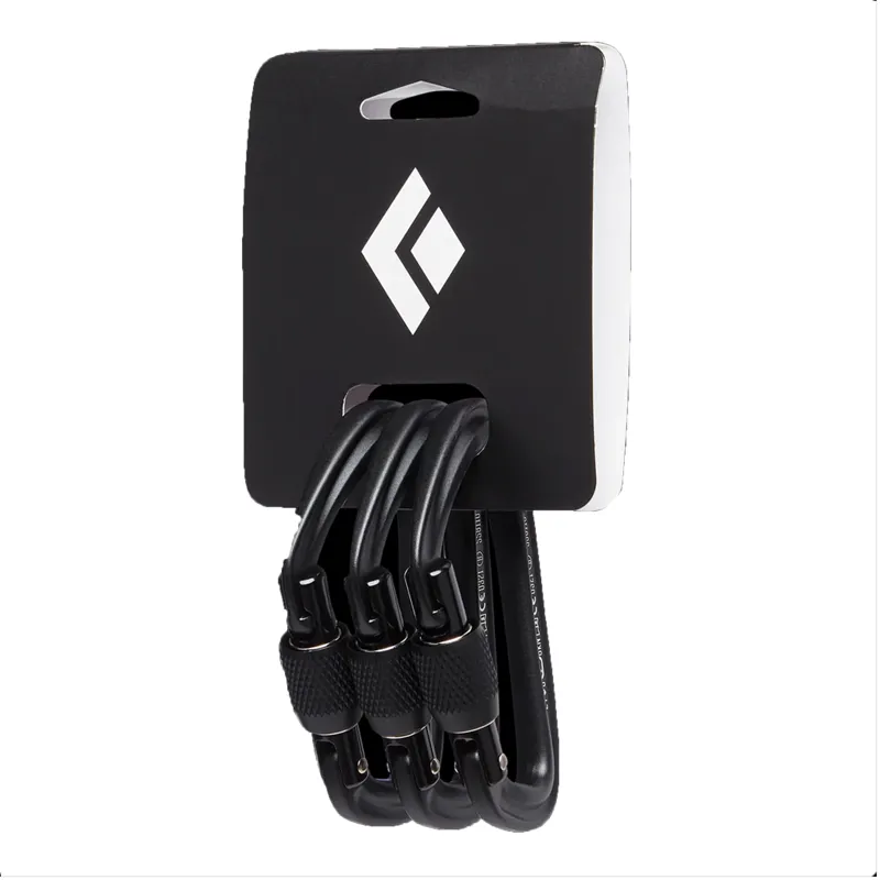 Black Diamond HotForge Screwgate Karabiners - 3 Pack Black 