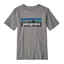 Patagonia P-6 Logo Organic Cotton Boys T-Shirt in Grey