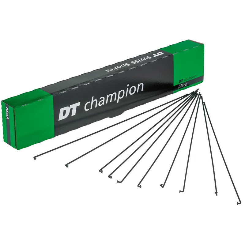 DT Swiss Champion Spokes Black supplied with Light Alloy Nipple