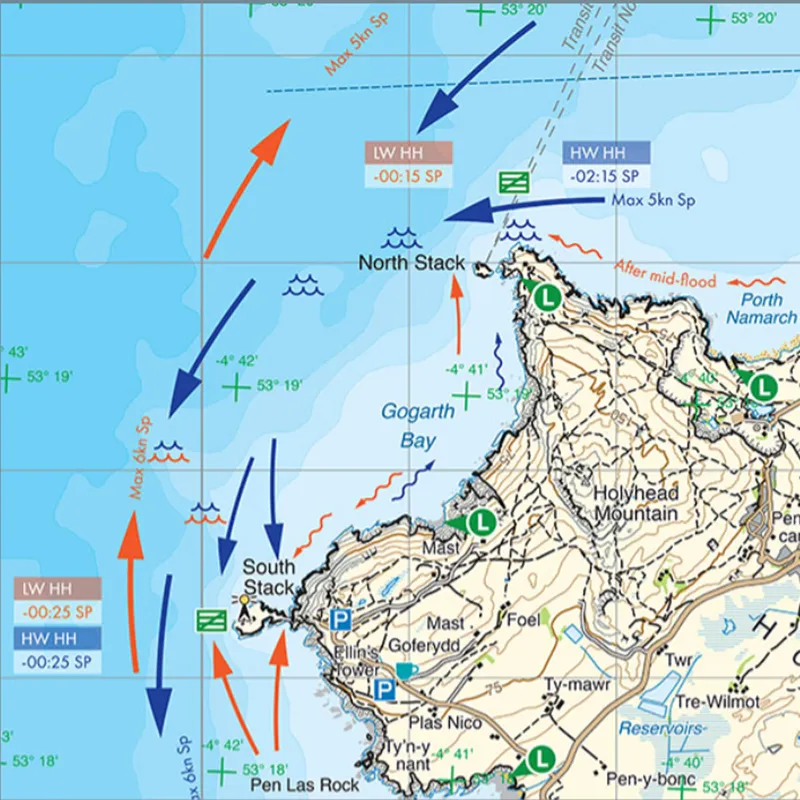 Harvey Anglesey North West Tidal Map-2